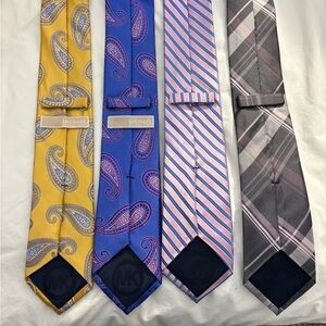 Michael Kors Paisley and Striped Tie Collection - Yellow, Blue, Pink, Gray
